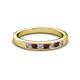 2 - Kathiryn 2.70 mm Red Garnet and Diamond 7 Stone Wedding Band 