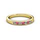 2 - Kathiryn 2.70 mm Rhodolite Garnet and Diamond 7 Stone Wedding Band 