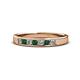 1 - Kathiryn 2.70 mm Emerald and Diamond 7 Stone Wedding Band 