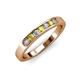 3 - Kathiryn 2.70 mm Yellow and White Diamond 7 Stone Wedding Band 