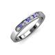 3 - Kathiryn 2.70 mm Tanzanite and Diamond 7 Stone Wedding Band 