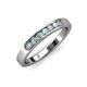 3 - Kathiryn 2.70 mm Aquamarine and Diamond 7 Stone Wedding Band 