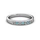 2 - Kathiryn 2.70 mm Aquamarine and Diamond 7 Stone Wedding Band 