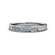 1 - Kathiryn 2.70 mm Aquamarine and Diamond 7 Stone Wedding Band 