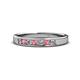 1 - Kathiryn 2.70 mm Pink Tourmaline and Diamond 7 Stone Wedding Band 