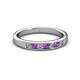 2 - Kathiryn 2.70 mm Amethyst and Diamond 7 Stone Wedding Band 