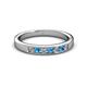 2 - Kathiryn 2.70 mm Blue Topaz and Diamond 7 Stone Wedding Band 