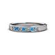 1 - Kathiryn 2.70 mm Blue Topaz and Diamond 7 Stone Wedding Band 