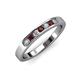 3 - Kathiryn 2.70 mm Red Garnet and Diamond 7 Stone Wedding Band 