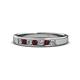 1 - Kathiryn 2.70 mm Red Garnet and Diamond 7 Stone Wedding Band 