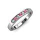 3 - Kathiryn 2.70 mm Rhodolite Garnet and Diamond 7 Stone Wedding Band 