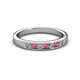 2 - Kathiryn 2.70 mm Rhodolite Garnet and Diamond 7 Stone Wedding Band 