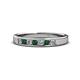 1 - Kathiryn 2.70 mm Emerald and Diamond 7 Stone Wedding Band 