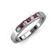 3 - Kathiryn 2.70 mm Ruby and Diamond 7 Stone Wedding Band 