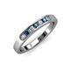 3 - Kathiryn 2.70 mm Blue and White Diamond 7 Stone Wedding Band 