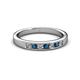 2 - Kathiryn 2.70 mm Blue and White Diamond 7 Stone Wedding Band 