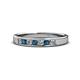 1 - Kathiryn 2.70 mm Blue and White Diamond 7 Stone Wedding Band 