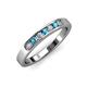 3 - Kathiryn 2.70 mm London Blue Topaz and Diamond 7 Stone Wedding Band 