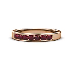 Kathiryn Ruby Stone Wedding Band Ruby Stone Channel Set Womens Wedding Band Stackable ctw K Rose Gold