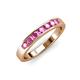 3 - Kathiryn 3.00 mm Pink Sapphire 7 Stone Wedding Band 