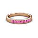 2 - Kathiryn 3.00 mm Pink Sapphire 7 Stone Wedding Band 