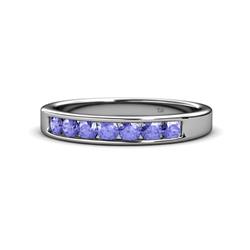 Kathiryn Tanzanite Stone Wedding Band Tanzanite Stone Channel Set Womens Wedding Band Stackable ctw K White Gold