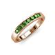 3 - Kathiryn 3.00 mm Green Garnet 7 Stone Wedding Band 