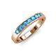 3 - Kathiryn 3.00 mm Blue Topaz 7 Stone Wedding Band 