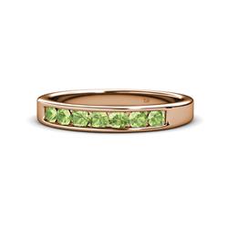 Kathiryn Peridot Stone Wedding Band Peridot Stone Channel Set Womens Wedding Band Stackable ctw K Rose Gold