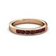 2 - Kathiryn 3.00 mm Red Garnet 7 Stone Wedding Band 