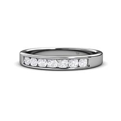 Kathiryn White Sapphire Stone Wedding Band White Sapphire Stone Channel Set Womens Wedding Band Stackable ctw K White Gold