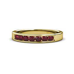Kathiryn Ruby Stone Wedding Band Ruby Stone Channel Set Womens Wedding Band Stackable ctw K Yellow Gold