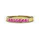 1 - Kathiryn 3.00 mm Pink Sapphire 7 Stone Wedding Band 