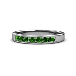 Kathiryn Green Garnet Stone Wedding Band Green Garnet Stone Channel Set Womens Wedding Band Stackable ctw K White Gold