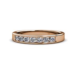 Kathiryn Diamond Stone Wedding Band Diamond Stone Channel Set Womens Wedding Band Stackable ctw K Rose Gold