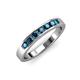 3 - Kathiryn 3.00 mm Blue Diamond 7 Stone Wedding Band 