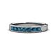 1 - Kathiryn 3.00 mm Blue Diamond 7 Stone Wedding Band 