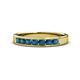 1 - Kathiryn 3.00 mm Blue Diamond 7 Stone Wedding Band 