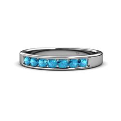 Kathiryn London Blue Topaz Stone Wedding Band London Blue Topaz Stone Channel Set Womens Wedding Band Stackable ctw Platinum