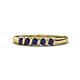 1 - Talia 3.00 mm Blue Sapphire 5 Stone Wedding Band 