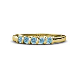 Talia Aquamarine Stone Wedding Band Aquamarine Stone Bar Set Womens Wedding Band Stackable ctw K Yellow Gold