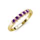 3 - Talia 3.00 mm Amethyst 5 Stone Wedding Band 