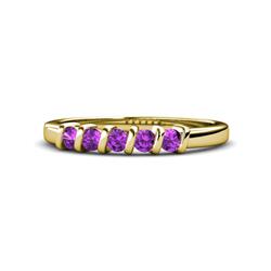 Talia Amethyst Stone Wedding Band Amethyst Stone Bar Set Womens Wedding Band Stackable ctw K Yellow Gold