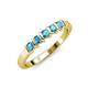 3 - Talia 3.00 mm Blue Topaz 5 Stone Wedding Band 