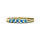 1 - Talia 3.00 mm Blue Topaz 5 Stone Wedding Band 