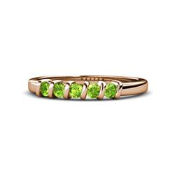 Talia Peridot Stone Wedding Band Peridot Stone Bar Set Womens Wedding Band Stackable ctw K Rose Gold