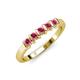 3 - Talia 3.00 mm Rhodolite Garnet 5 Stone Wedding Band 