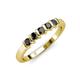 3 - Talia 3.00 mm Black Diamond 5 Stone Wedding Band 