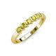 3 - Talia 3.00 mm Yellow Diamond 5 Stone Wedding Band 