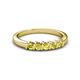 2 - Talia 3.00 mm Yellow Diamond 5 Stone Wedding Band 